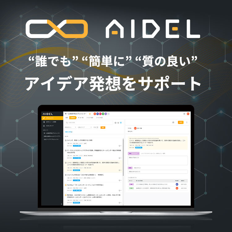 『AIDEL（アイデル）』ビジネスアイデア発想ツール